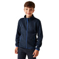 Navy - Side - Regatta Professional Childrens-Kids Microfleece Full Zip Fleece Jacket