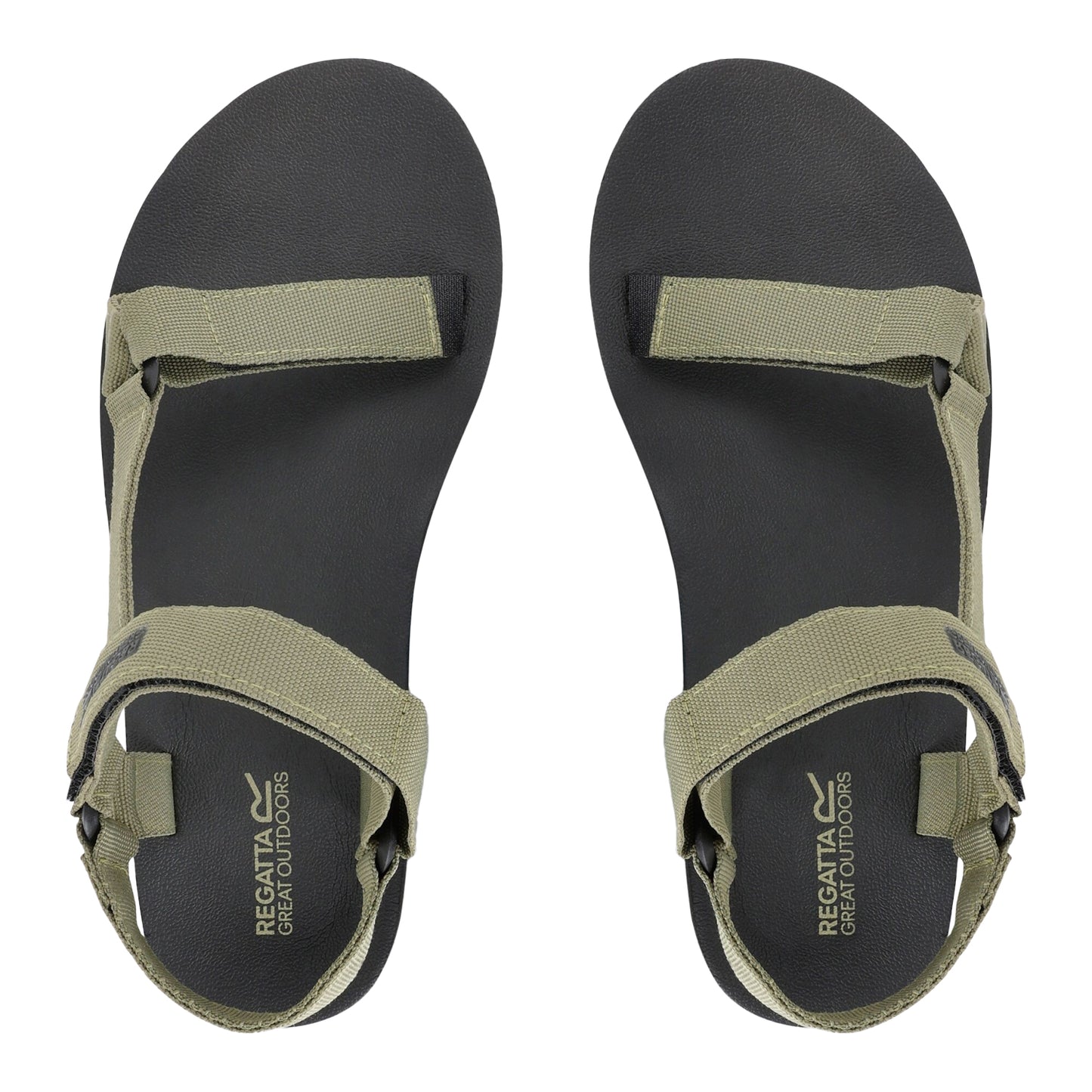 Nephrite Green-Black - Pack Shot - Regatta Mens Vendeavour Sandals
