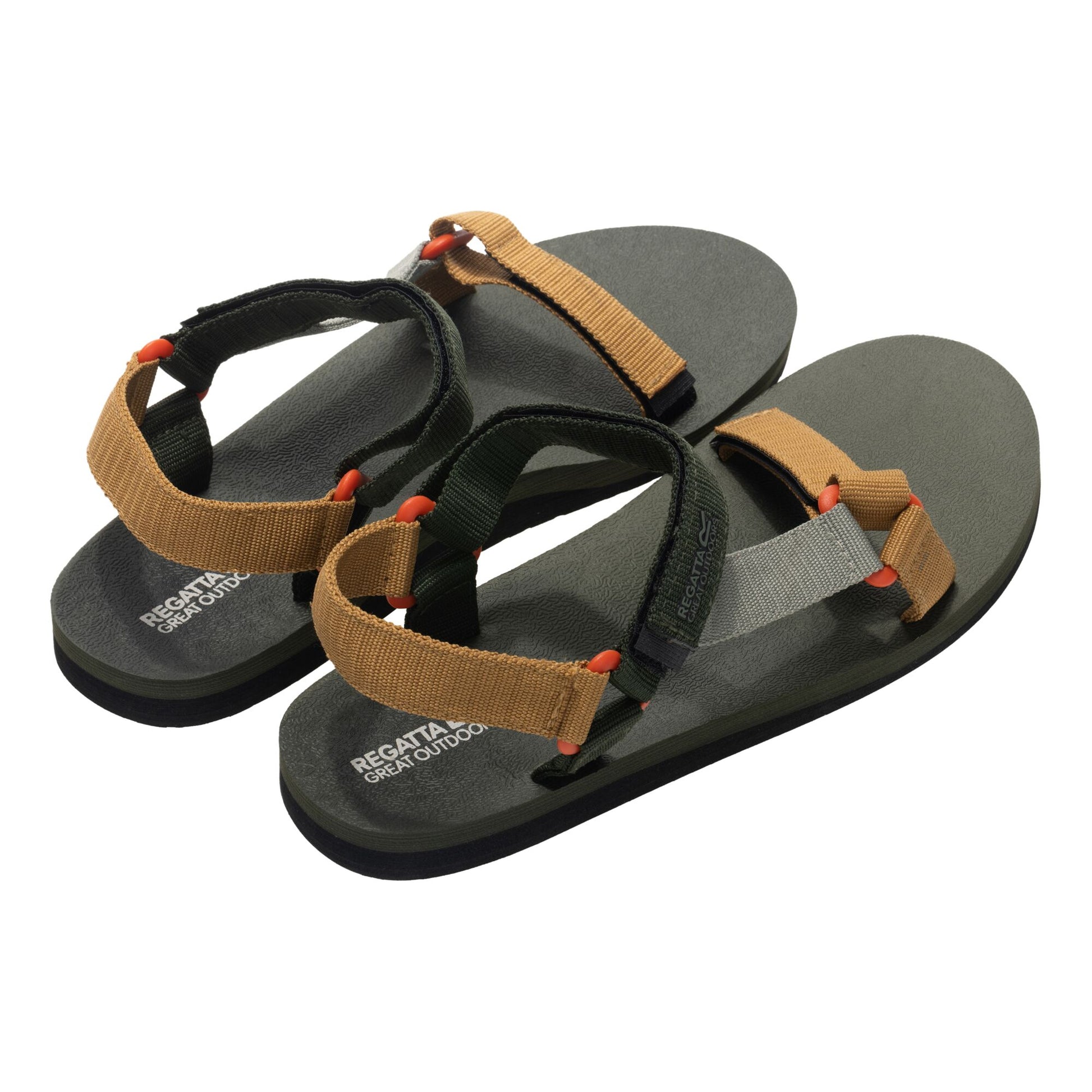Dark Khaki-Wood Brown - Back - Regatta Mens Vendeavour Sandals