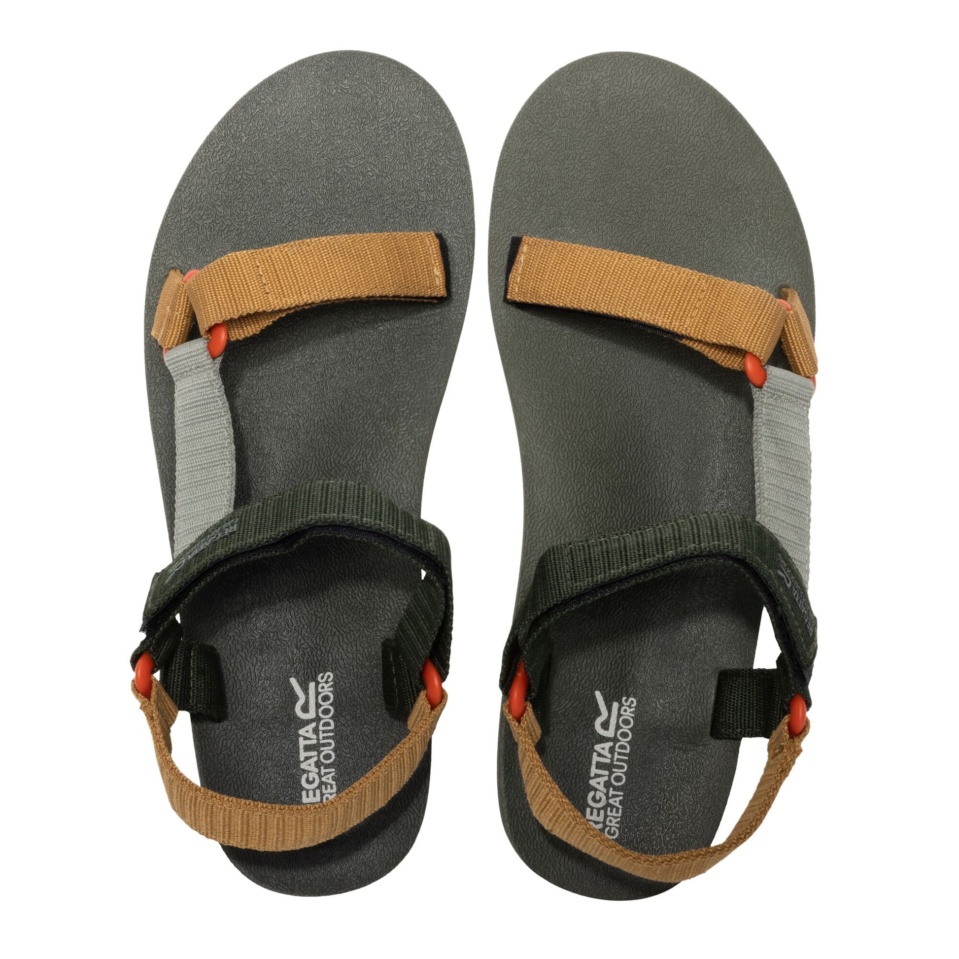 Dark Khaki-Wood Brown - Close up - Regatta Mens Vendeavour Sandals