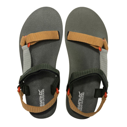 Dark Khaki-Wood Brown - Close up - Regatta Mens Vendeavour Sandals