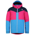 Swedish Blue-Pure Pink - Front - Dare 2B Childrens-Kids Slush Ski Jacket