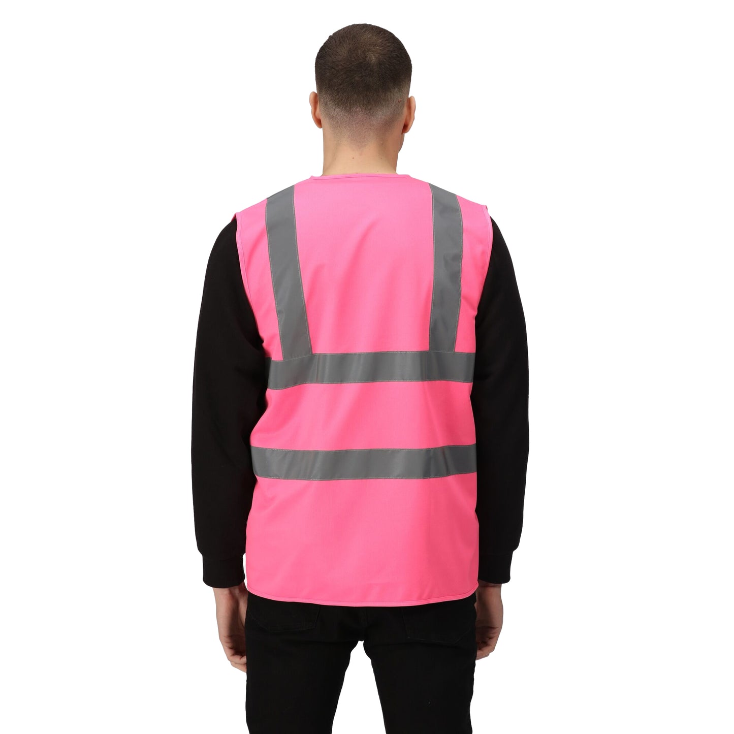 Pink - Back - Regatta Professional Unisex Adult Hi-Vis Vest