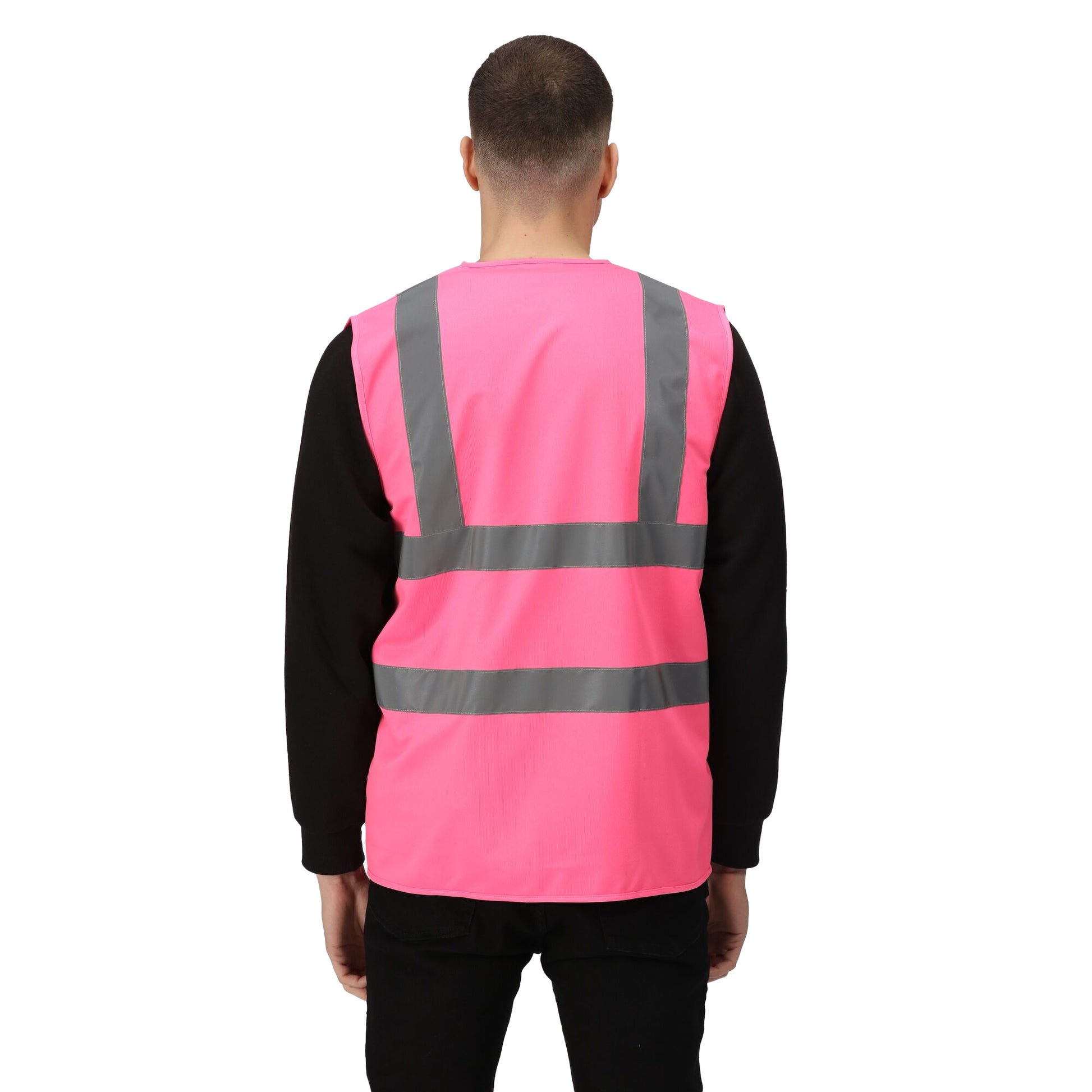 Pink - Back - Regatta Professional Unisex Adult Hi-Vis Vest