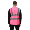 Pink - Back - Regatta Unisex Adult Pro Identity Hi-Vis Vest