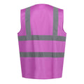 Purple - Back - Regatta Unisex Adult Pro Identity Hi-Vis Vest