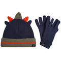 Agave Green-Moonlight Denim - Front - Dare 2B Childrens-Kids Brighten Dinosaur Hat And Gloves Set