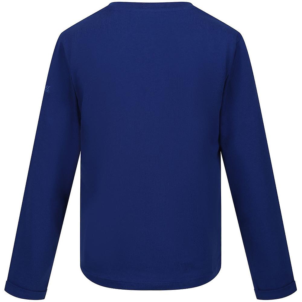 New Royal - Back - Regatta Childrens-Kids Wenbie III Jumping Cotton Long-Sleeved T-Shirt