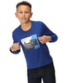 New Royal - Side - Regatta Childrens-Kids Wenbie III Jumping Cotton Long-Sleeved T-Shirt