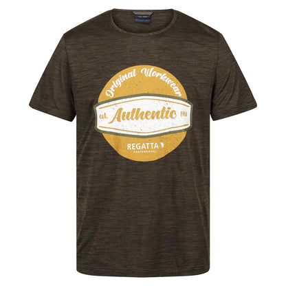Dark Khaki Marl - Front - Regatta Professional Mens Moisture Wicking T-Shirt