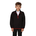 Black - Front - Regatta Professional Childrens-Kids Microfleece Half Zip Fleece Top