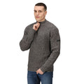 Dark Grey - Side - Regatta Mens Solomon Marl Knitted Zip Neck Sweatshirt