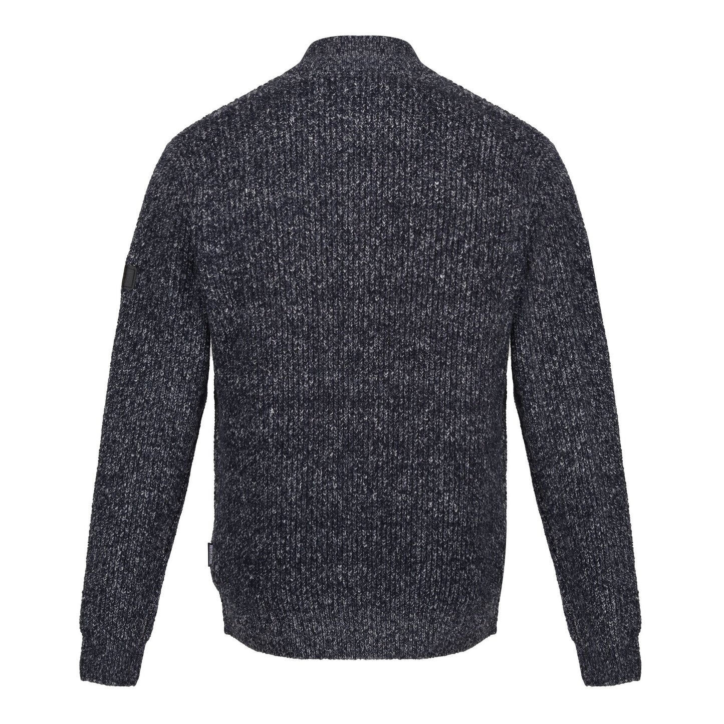 Navy - Back - Regatta Professional Mens Marl Knitted Zip Neck Sweatshirt