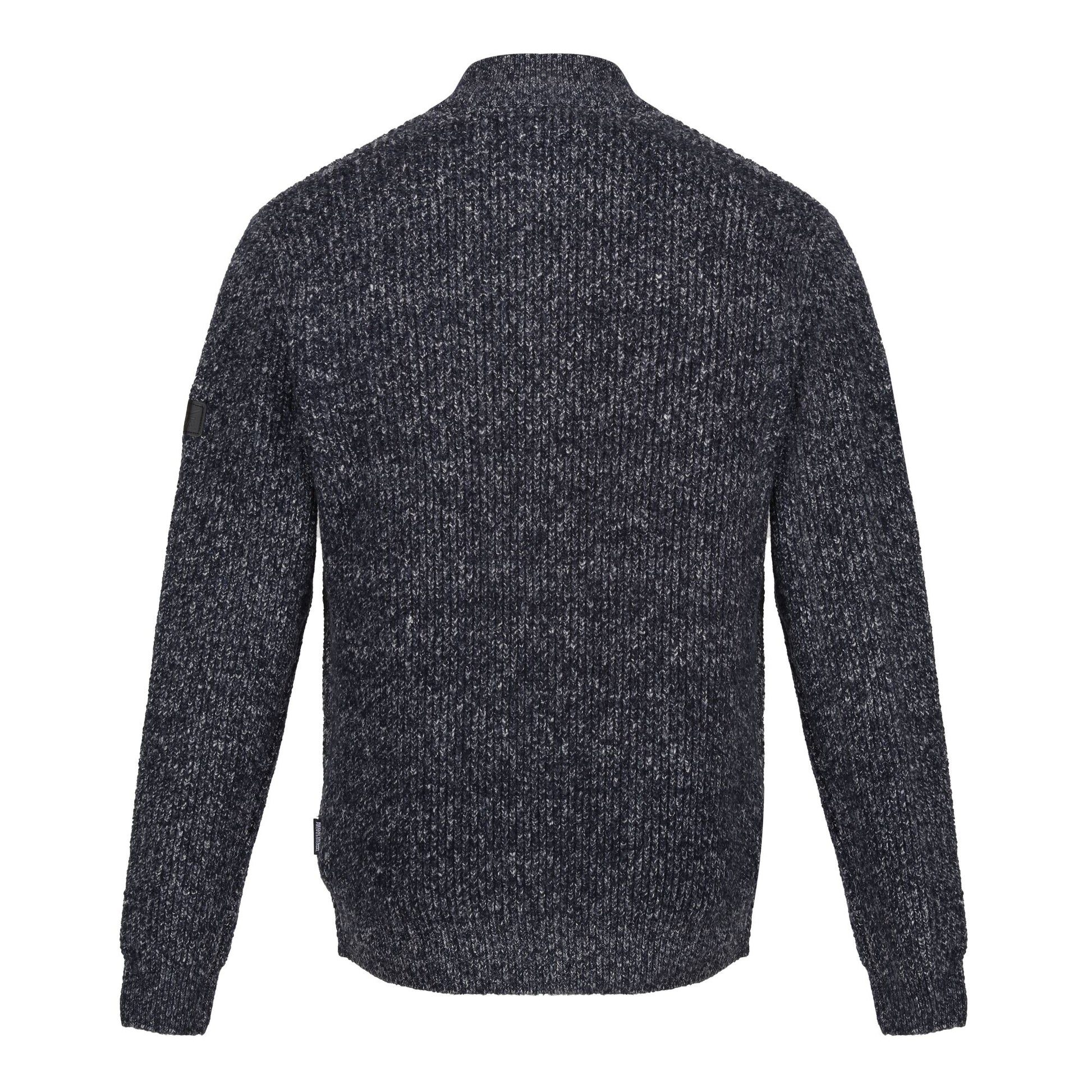 Navy - Back - Regatta Professional Mens Marl Knitted Zip Neck Sweatshirt