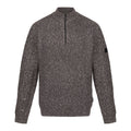 Dark Grey - Front - Regatta Mens Solomon Marl Knitted Zip Neck Sweatshirt