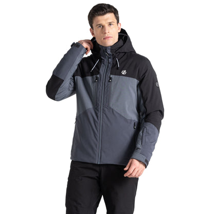 Black-Ebony - Pack Shot - Dare 2B Mens Slopeside Waterproof Ski Jacket
