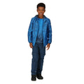 Indigo Blue - Pack Shot - Regatta Childrens-Kids Lever Printed Packaway Waterproof Jacket