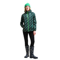 Shadow Elm Emerald - Side - Regatta Womens-Ladies Orla Kiely Pack-It Leaf Print Waterproof Jacket