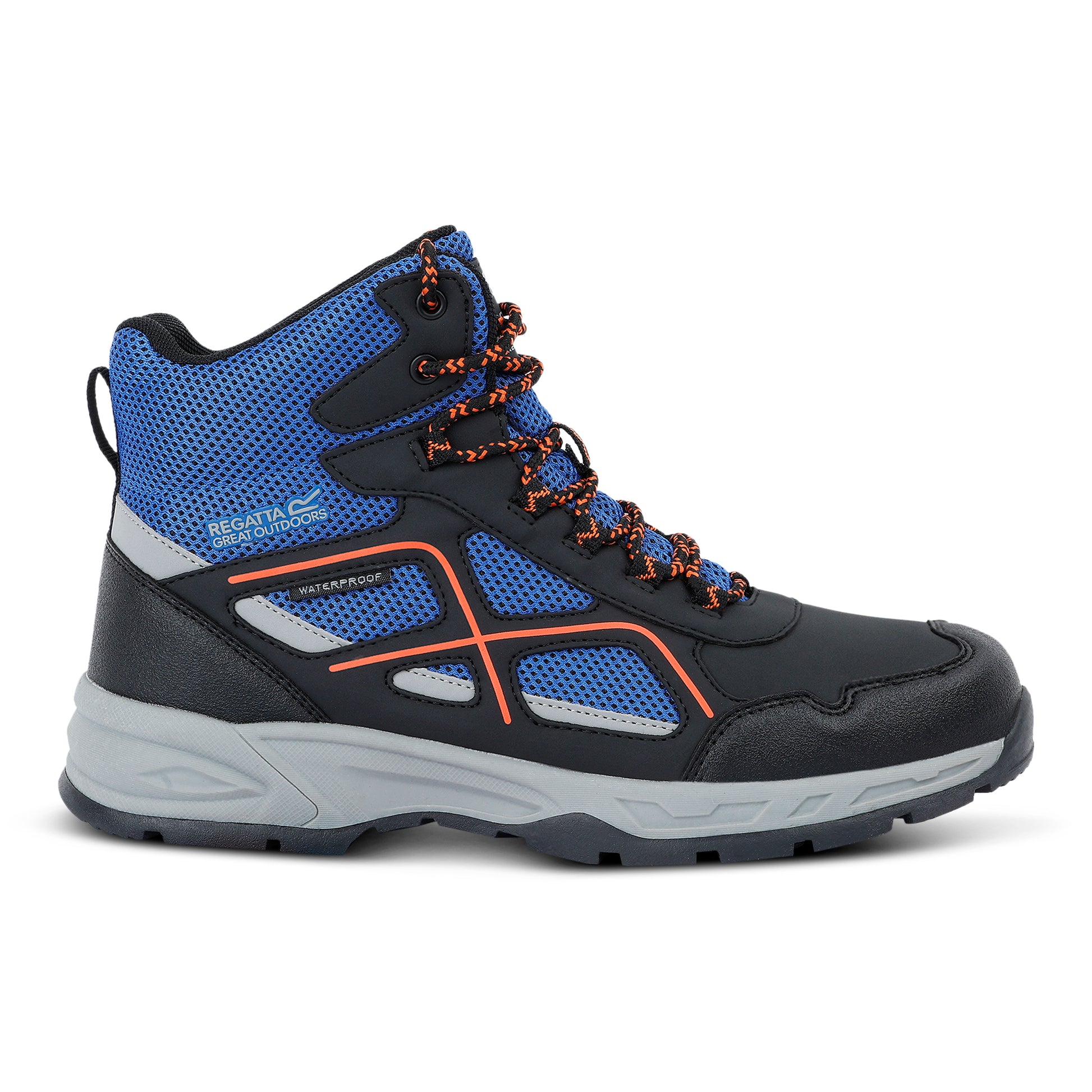 Olympian Blue-Black-Tango - Side - Regatta Mens Vendeavour Walking Boots