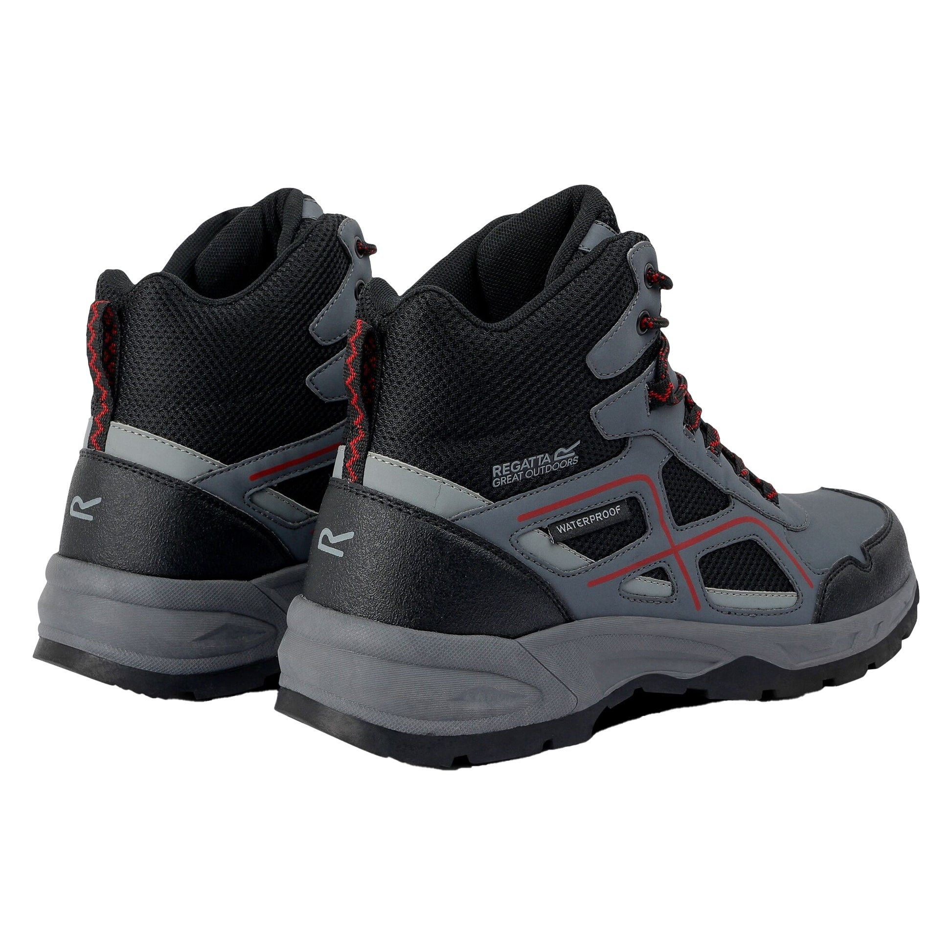Granite-Rio Red - Back - Regatta Mens Vendeavour Walking Boots