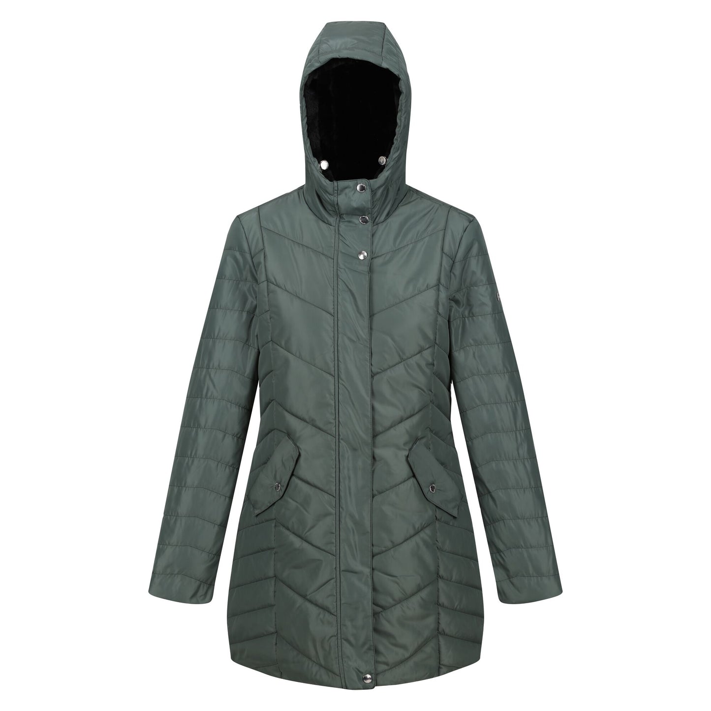 Dark Forest Green - Front - Regatta Womens-Ladies Panthea Insulated Padded Hooded Jacket