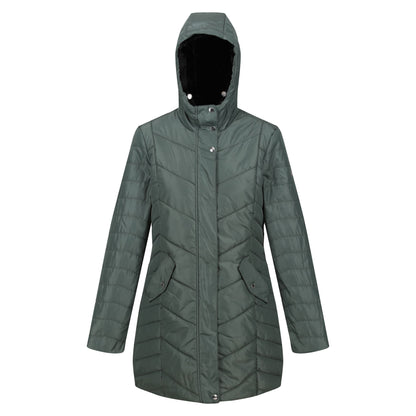 Dark Forest Green - Front - Regatta Womens-Ladies Panthea Insulated Padded Hooded Jacket