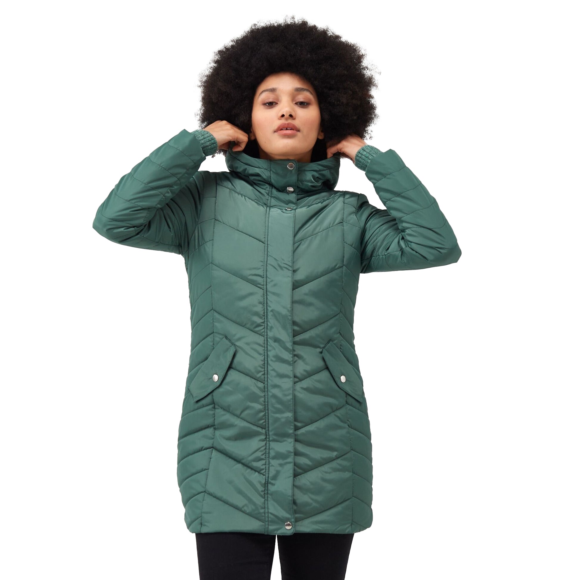 Dark Forest Green - Lifestyle - Regatta Womens-Ladies Panthea Insulated Padded Hooded Jacket