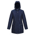 Navy - Front - Regatta Womens-Ladies Panthea Insulated Padded Hooded Jacket