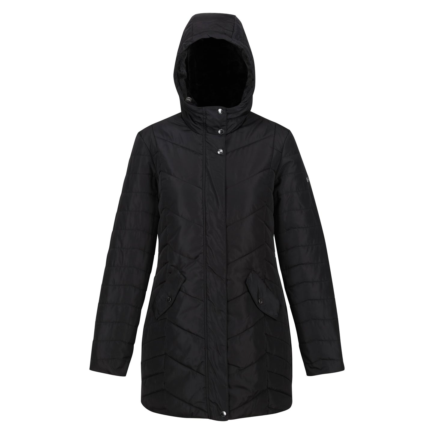 Black - Front - Regatta Womens-Ladies Panthea Insulated Padded Hooded Jacket