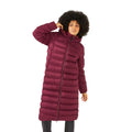 Burgundy-Mineral Red - Side - Regatta Womens-Ladies Elender Baffled Hooded Jacket