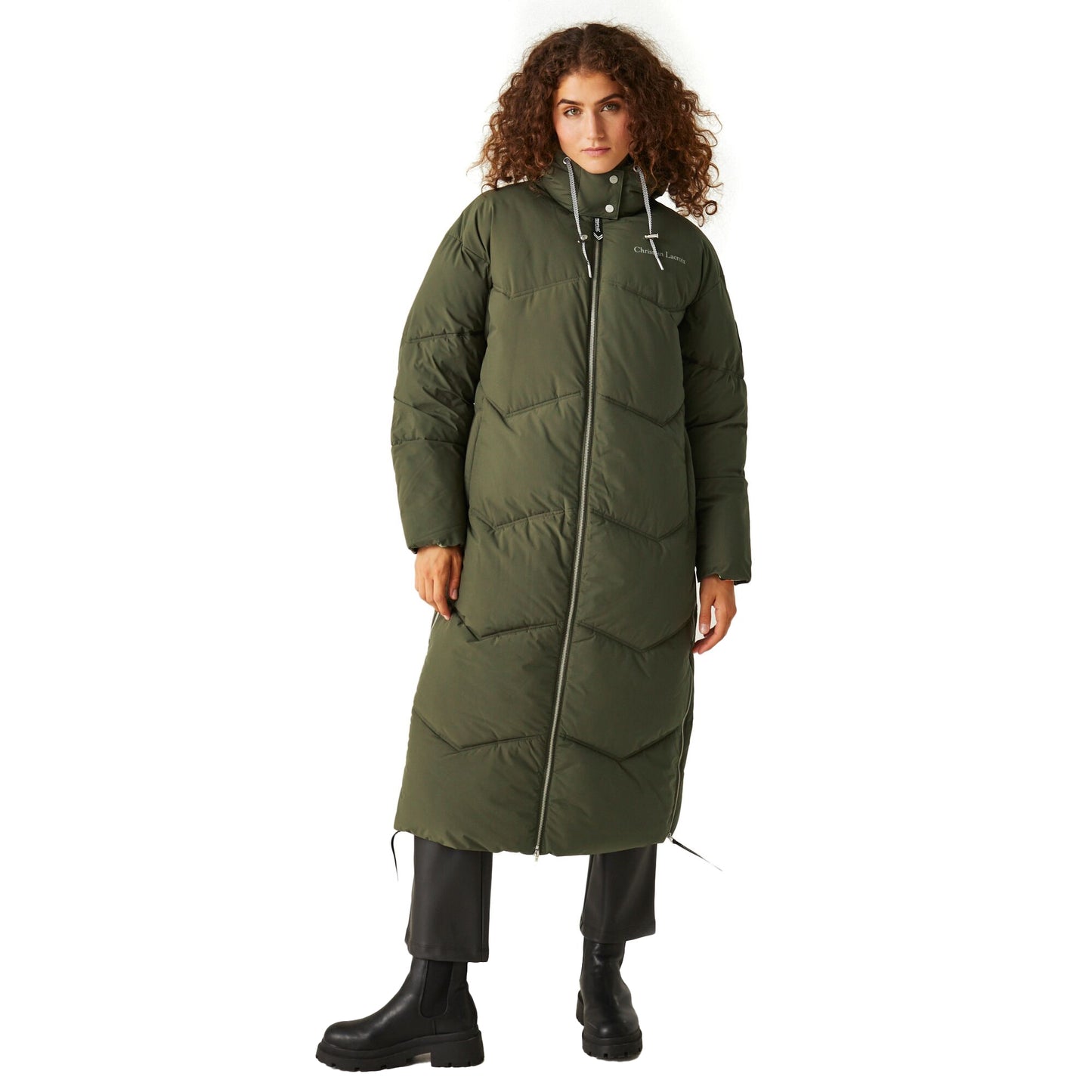 Dark Khaki - Side - Regatta Womens-Ladies Christian Lacroix Milhaud Longline Puffer Jacket
