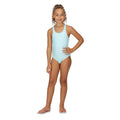 Aqua Blue - Pack Shot - Regatta Girls Katrisse Ditsy Print One Piece Swimsuit