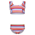 Multicoloured - Front - Regatta Girls Dakaria Multi Stripe Bikini