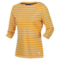 Mango Yellow-White - Side - Regatta Womens-Ladies Bayla 3-4 Sleeve T-Shirt