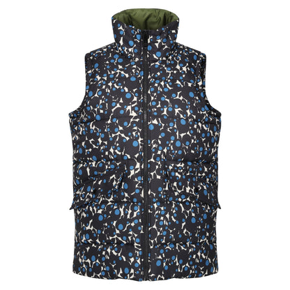 Berry Bubble Blue - Front - Regatta Womens-Ladies Orla Kiely Printed Body Warmer