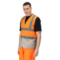 Fluro Orange-Seal Grey - Side - Regatta Professional Mens Two Tone Hi-Vis Vest