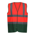 Fluro Red-Medical Green - Front - Regatta Professional Mens Two Tone Hi-Vis Vest