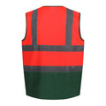 Fluro Red-Medical Green - Back - Regatta Professional Mens Two Tone Hi-Vis Vest