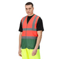 Fluro Red-Medical Green - Side - Regatta Professional Mens Two Tone Hi-Vis Vest