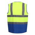 Fluorescent Yellow-Royal Blue - Back - Regatta Professional Mens Two Tone Hi-Vis Vest