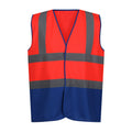 Fluro Red-Royal Blue - Front - Regatta Mens Pro Two Tone Hi-Vis Vest