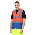 Fluro Red-Royal Blue - Side - Regatta Professional Mens Two Tone Hi-Vis Vest
