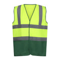 Fluro Yellow-Medical Green - Front - Regatta Mens Pro Two Tone Hi-Vis Vest