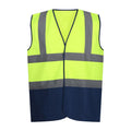 Fluro Yellow-Navy - Front - Regatta Professional Mens Two Tone Hi-Vis Vest