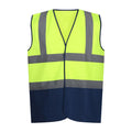 Fluro Yellow-Navy - Front - Regatta Mens Pro Two Tone Hi-Vis Vest