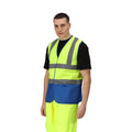 Fluorescent Yellow-Royal Blue - Side - Regatta Professional Mens Two Tone Hi-Vis Vest