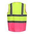 Fluro Yellow-Pink - Back - Regatta Professional Mens Two Tone Hi-Vis Vest