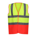 Fluro Yellow-Red - Front - Regatta Mens Pro Two Tone Hi-Vis Vest