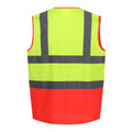 Fluro Yellow-Red - Back - Regatta Professional Mens Two Tone Hi-Vis Vest