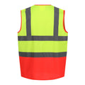 Fluro Yellow-Red - Back - Regatta Mens Pro Two Tone Hi-Vis Vest